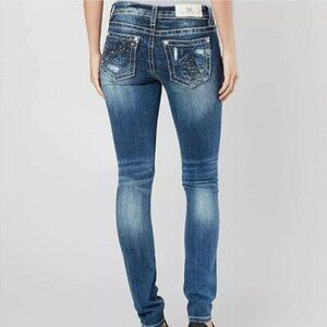 Miss Me Skinny Standard Embellished Jeans Blue 25